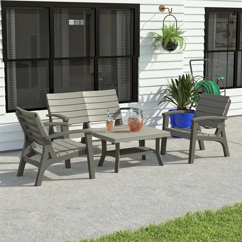 COSCO COSCO 4-Piece Resin Outdoor Conversation Set