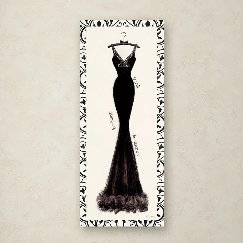 Trademark Fine Art Couture Noir I with Border by Emily Adams Painting Print on Wrapped Canvas