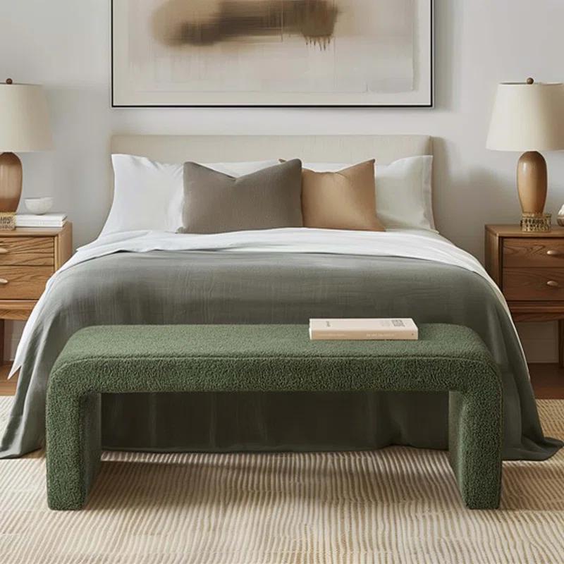 Everly Quinn Steve Boucle Waterfall Bench