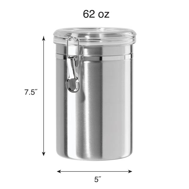 Stainless Steel Clamp Canister w/ Clear Lid
