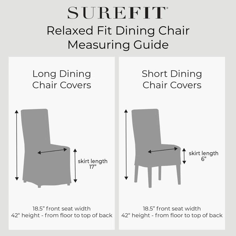 Sure Fit Stretch Pique Box Cushion Dining Chair Slipcover