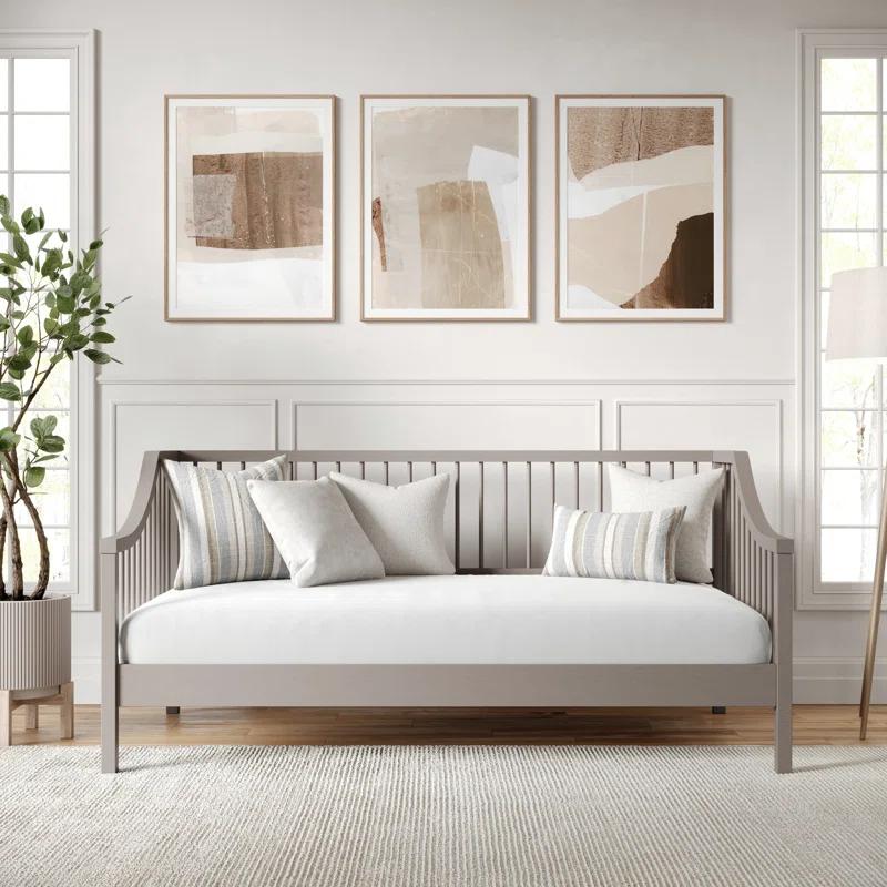 Martha Stewart Martha Stewart Neely Wooden Platform Daybed With Spindles And Wood Slat Foundation