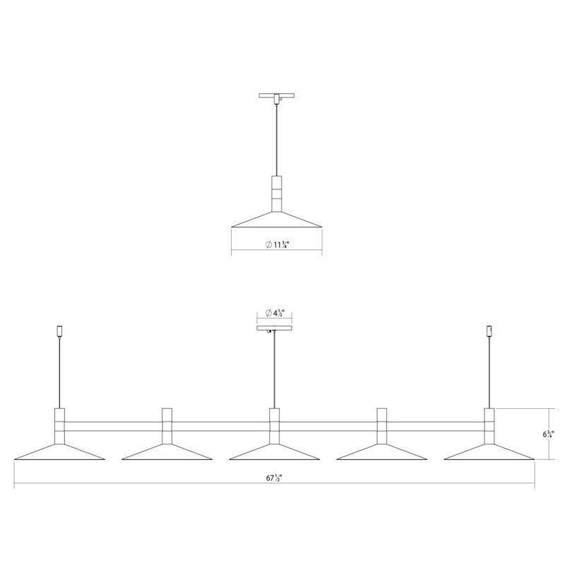 SONNEMAN Systema Staccato 5 - Light LED Kitchen Island Pendant