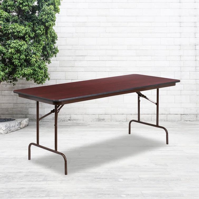 Flash Furniture Wofford 24" x 48" Rectangular High Pressure Mahogany Laminate Folding Banquet Table