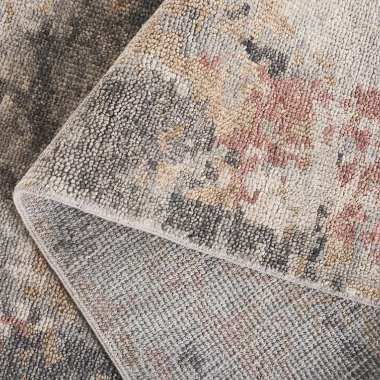 Safavieh Abstract Hand Knotted Wool/Cotton Abstract Rug in Gray/Ivory | Wayfair