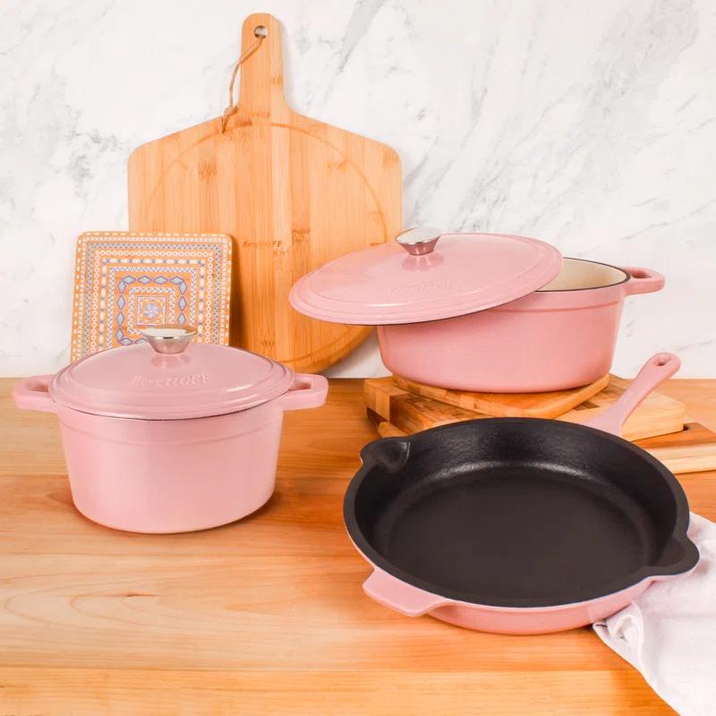 BergHOFF Neo 5Pc Cast Iron Cookware Set with 3Qt., 5Qt. Covered Dutch Ovens, and Fry Pan & Reviews | Wayfair