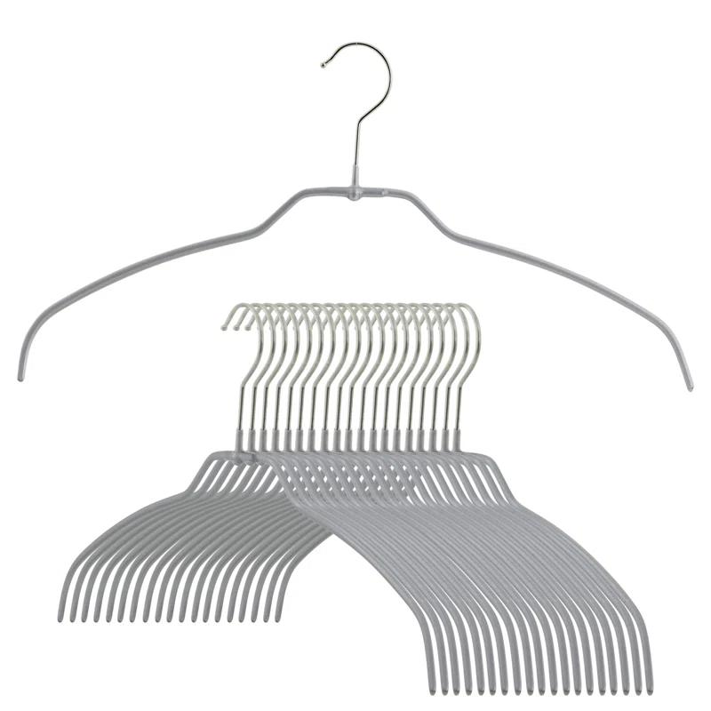Mawa Mawa Silhouette Non-Slip Steel European Shirt/Coat Hanger, Ultra Thin And Narrow (Set of 20)