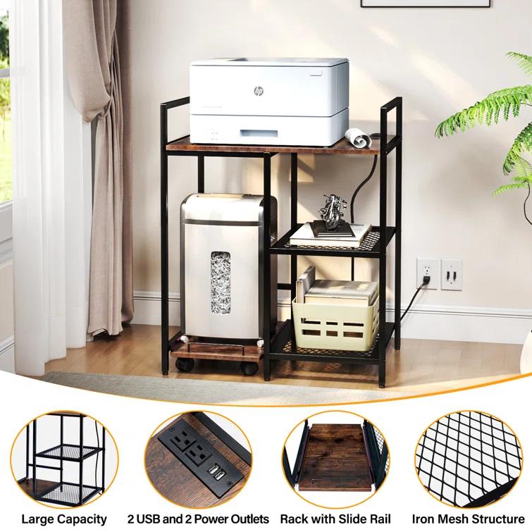TC-HOMENY 28'' H x 23.5'' W Printer Stand