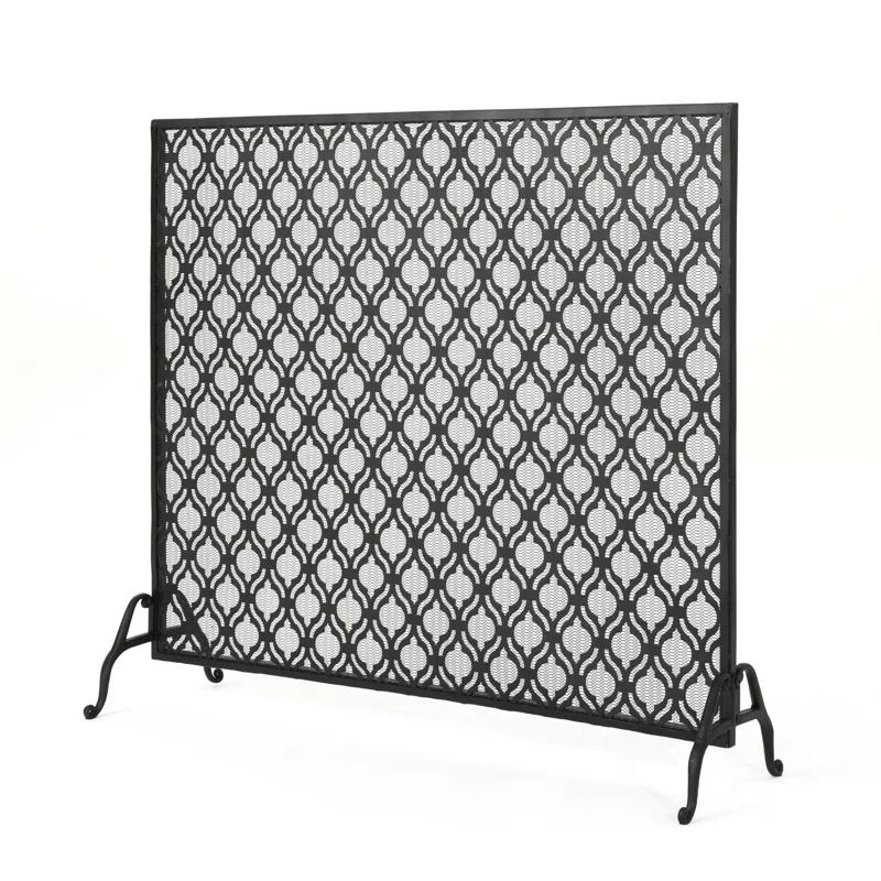 Fleur De Lis Living Tennison 1 Panel Iron Fireplace Screen