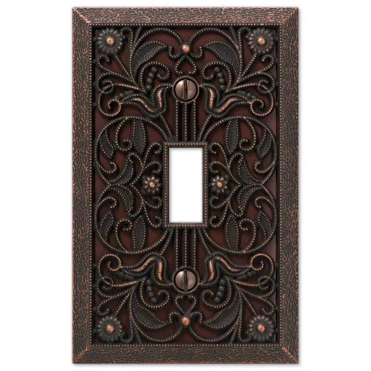 AmerTac Filigree No Subject 1 - Gang Toggle Light Switch Standard Wall Plate
