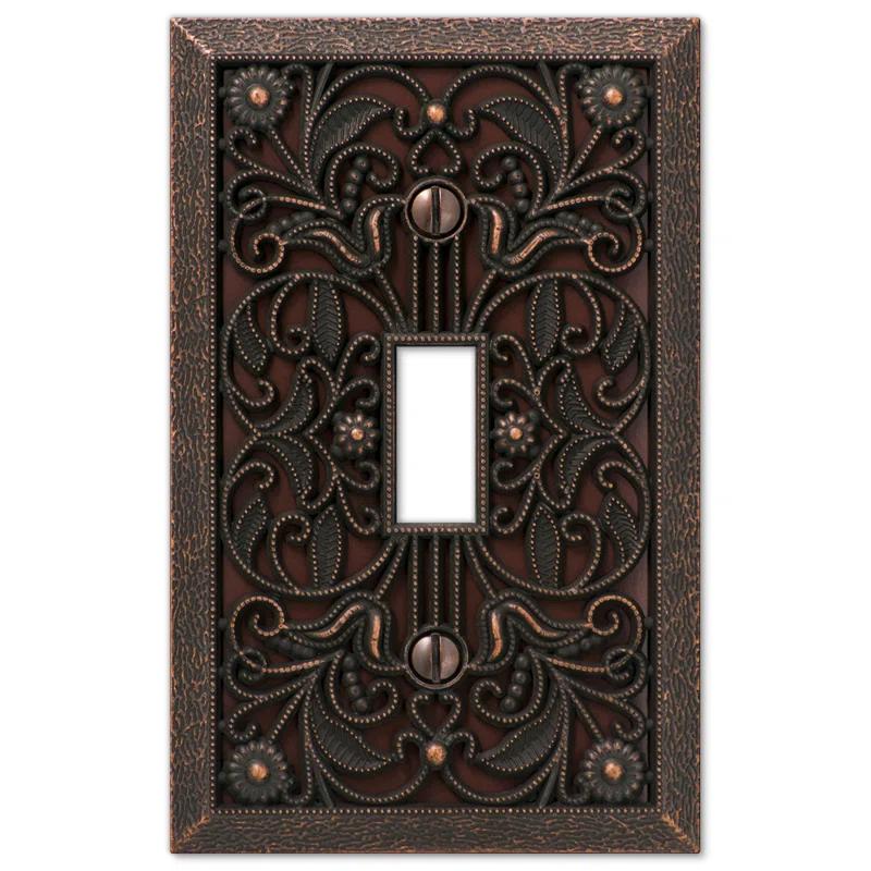 AmerTac Filigree No Subject 1 - Gang Toggle Light Switch Standard Wall Plate
