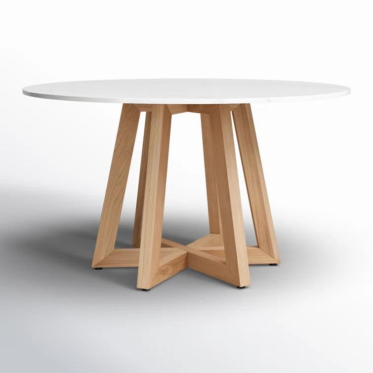 Fanned Base Round Dining Table (42"- 55")
