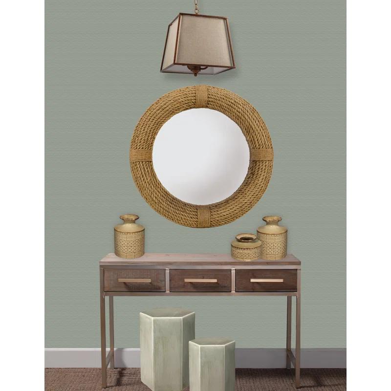 Evalyn Round Jute Mirror