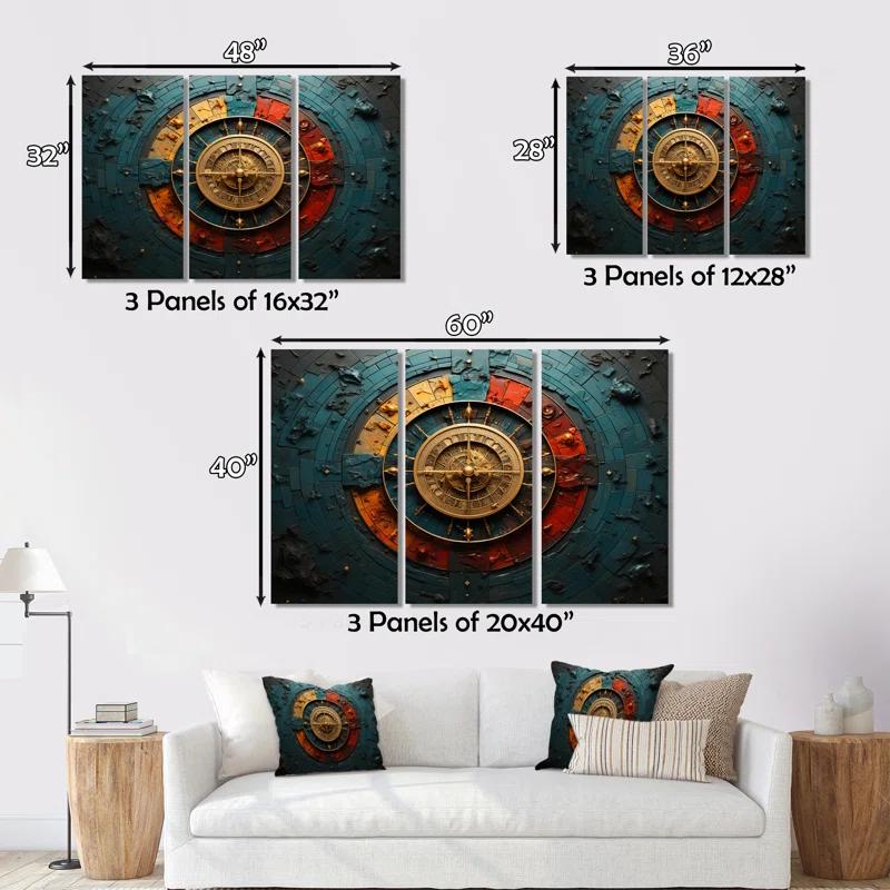 Design Art Astrology Zodiac Wheel - Astrology Metal Wall Art Set