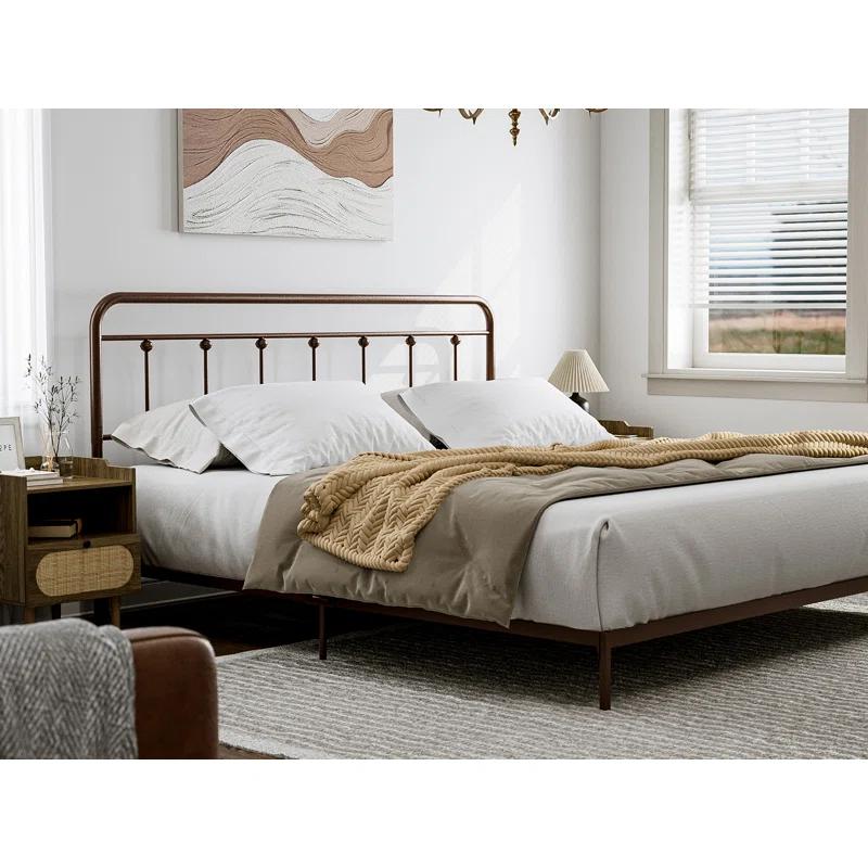 August Grove® August Grove® Metal Headboard - Adjustable Height - Farmhouse Victorian Style