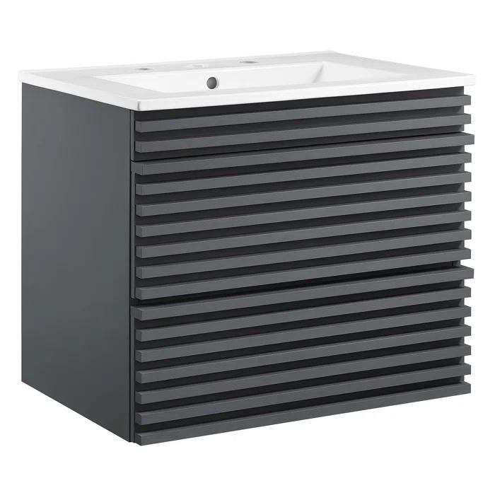 Trio Supply House Modway Render 24" Wall-Mount Bathroom Vanity