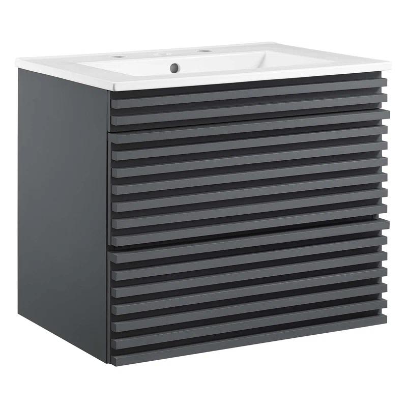 Trio Supply House Modway Render 24" Wall-Mount Bathroom Vanity