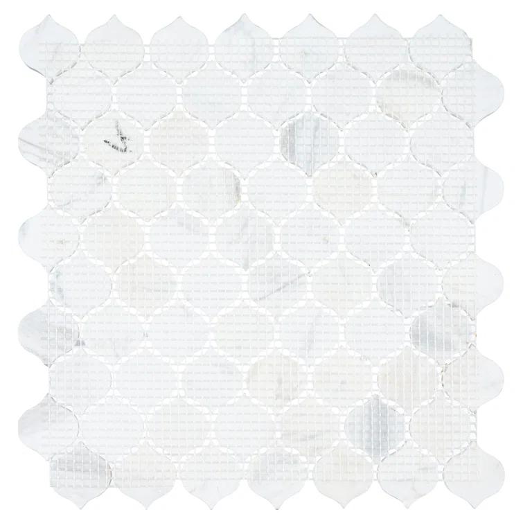 Andova Dayberry 1.5" Marble Arabesque Mosaic Kitchen Backsplash, Bathroom, Shower, Pool, Wall and Floor Tile
