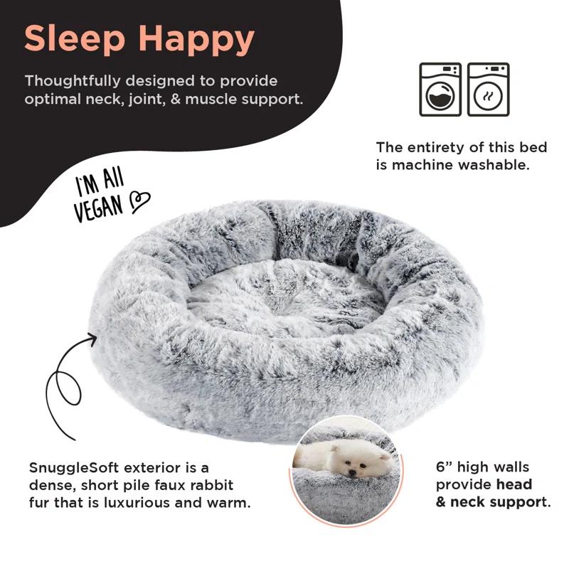 Best Friends By Sheri Best Friends by Sheri SnuggleSoft Faux Fur Memory Foam Calming Donut Bed