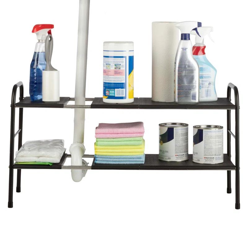 Under Sink Organizer - 2 Tier Adjustable Shelf Organizer with 8 Removable Panels - Kitchen or Bathroom Under Sink Organizers and Storage by Home-Complete