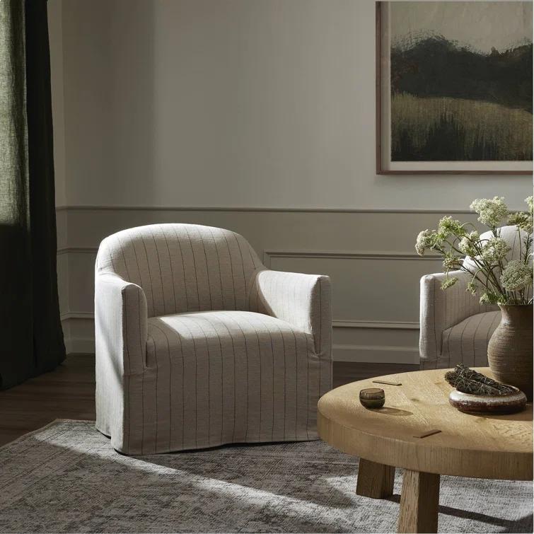 Lowell Slipcover Swivel Chair by Amber Lewis x Four Hands - Flint
