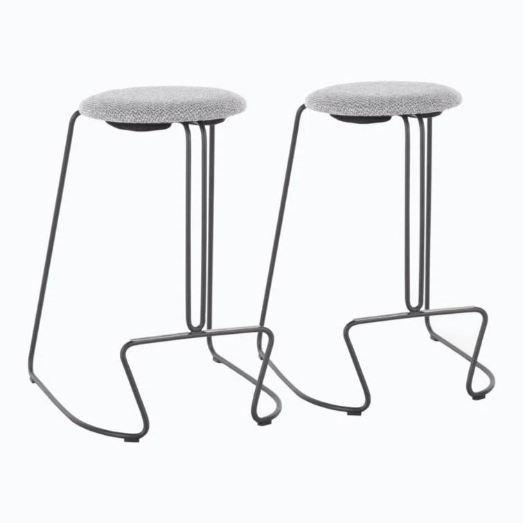 Wenty Upholstered Counter Stool with Metal Frame (Set of 2)