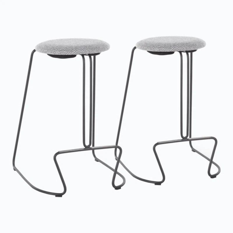 Wenty Upholstered Counter Stool with Metal Frame (Set of 2)