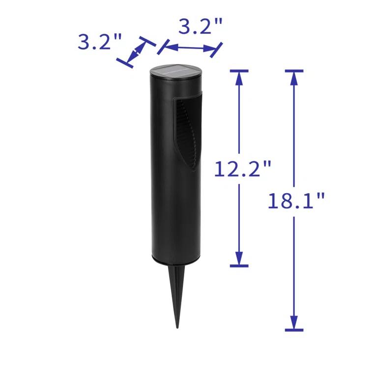 Techko 12.2" Solar Bollard LED Pathway Light (Set of 2)