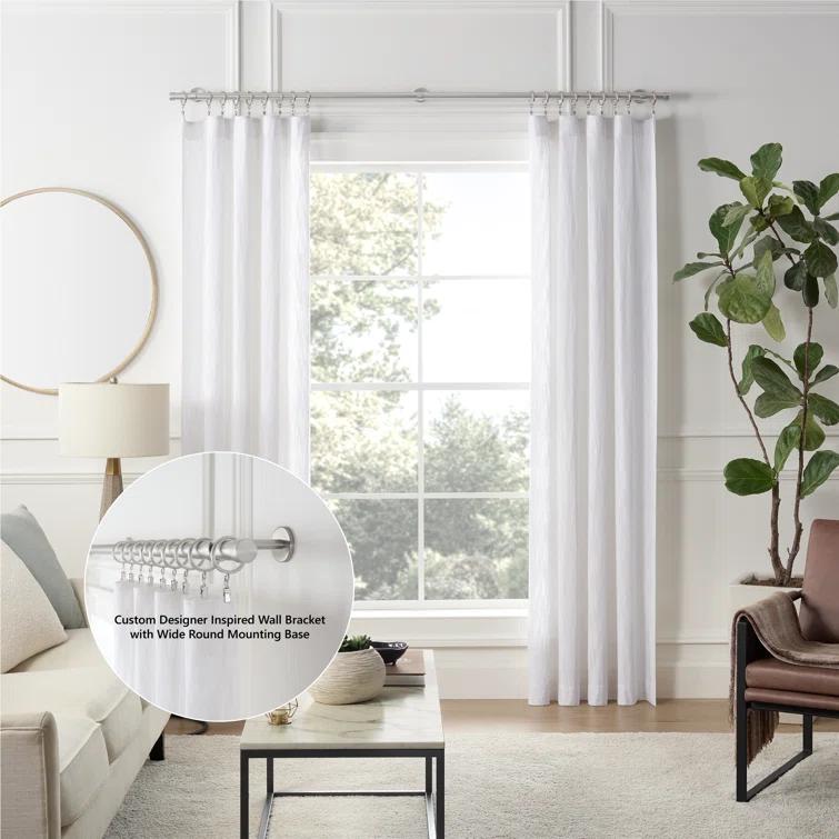 MODE Cambria Designer Series Premium 1-1/8 in Larger Dia. Non-Adjustable Curtain Rod and Designer Brackets