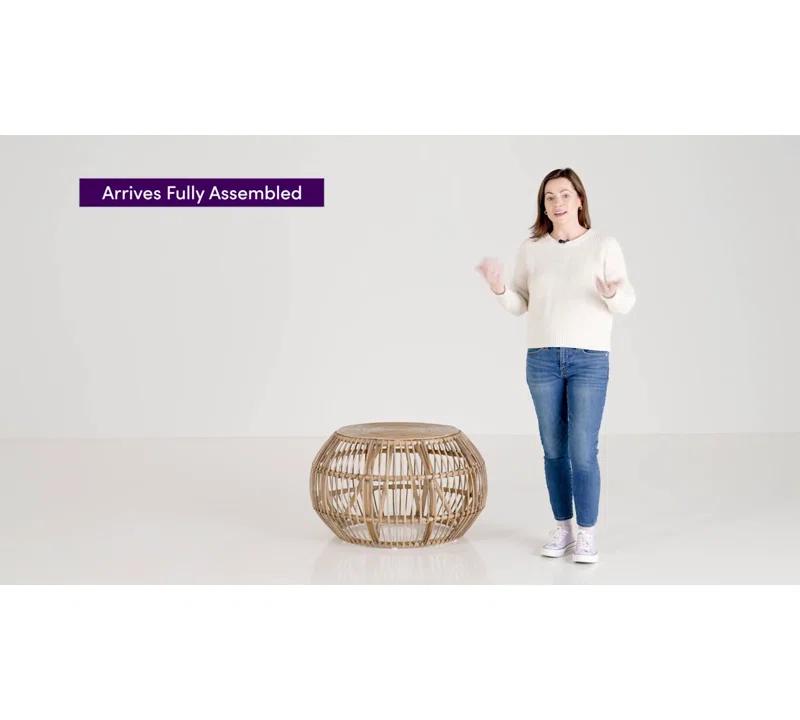 Curry Rattan Drum Coffee Table