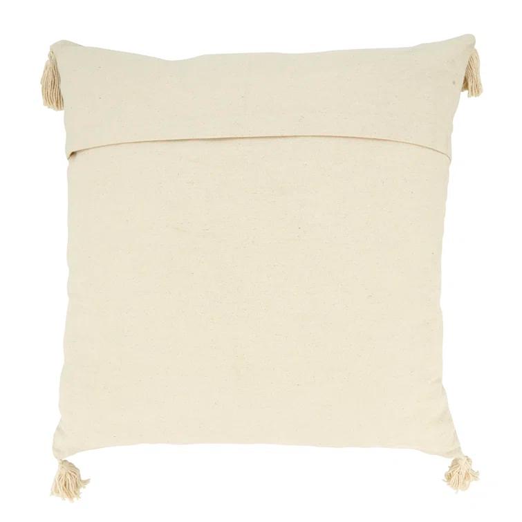 Saro Gianni Collection Tassels Cotton Throw Pillow