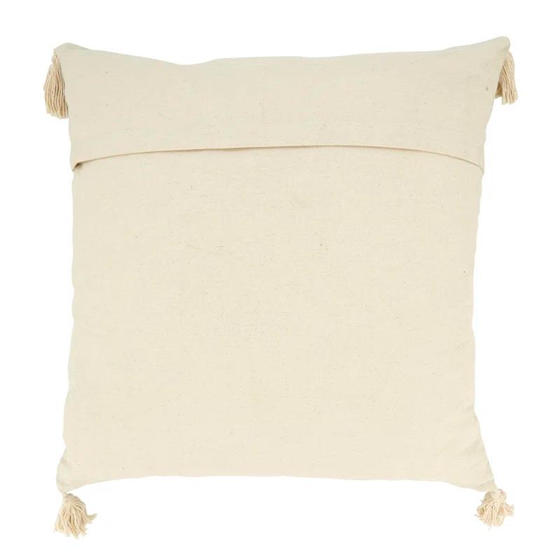 Saro Gianni Collection Tassels Cotton Throw Pillow