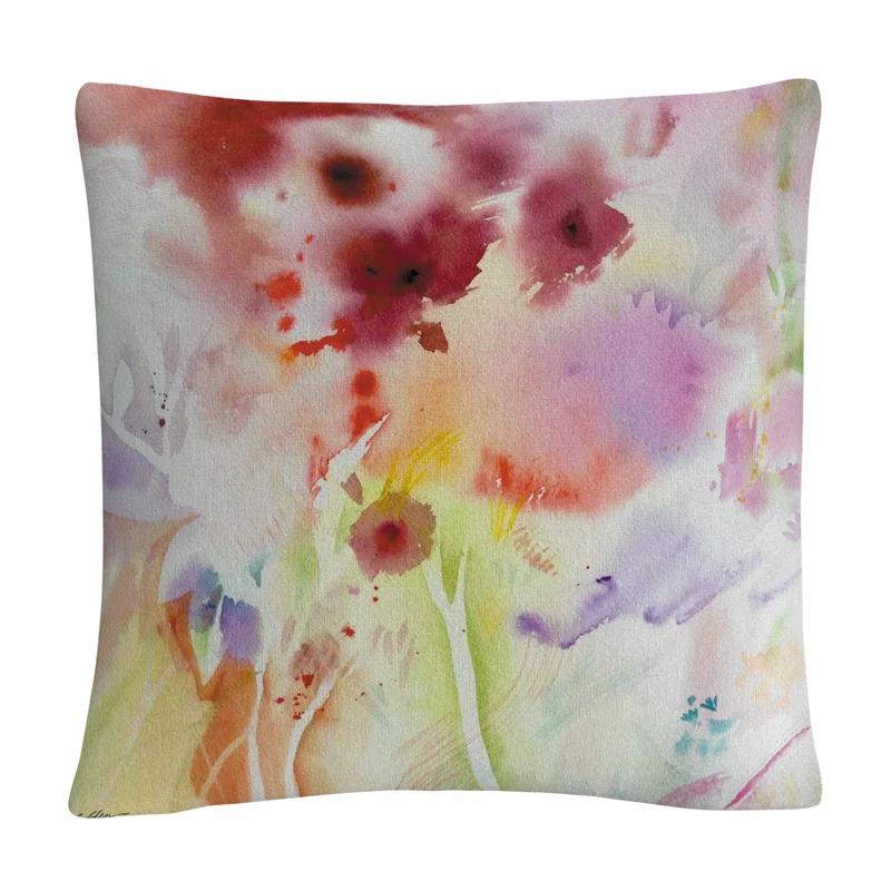 Trademark Fine Art Garden Floral Throw Pillow