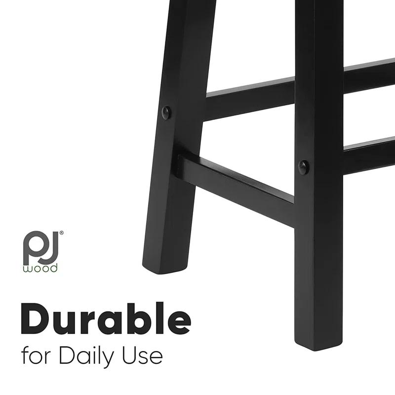 PJ Wood Solid Wood Accent Stool