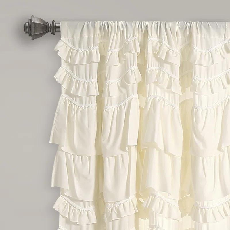 Lush Decor Kemmy Solid Semi-Sheer Single Curtain Panel
