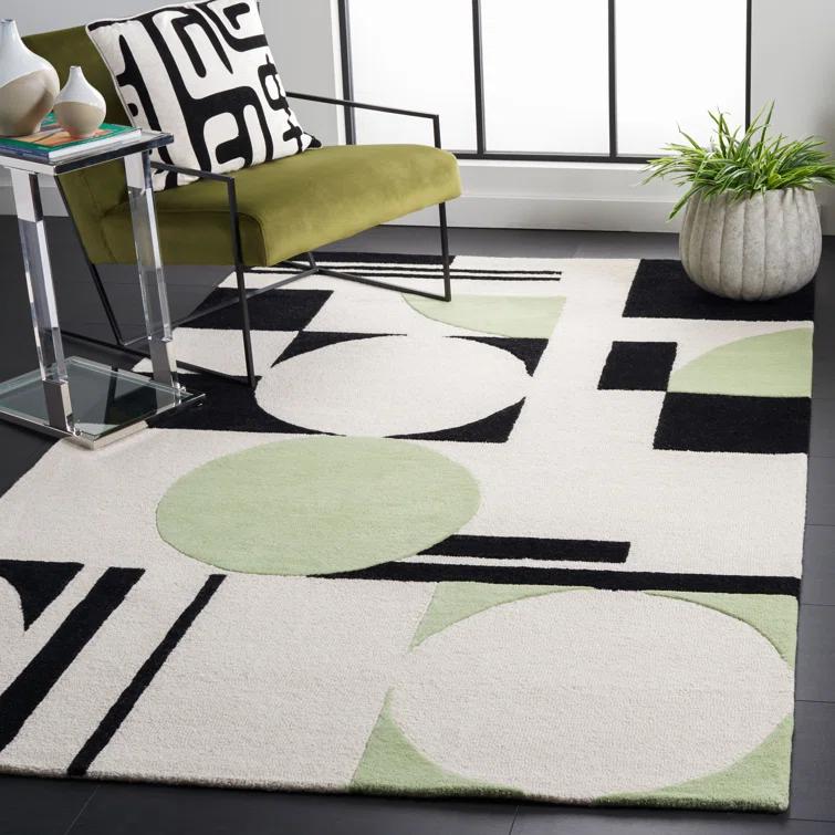 Rodeo Drive RD856 Hand Tufted Area Rug - Green/Black - 8'x10' - Safavieh.