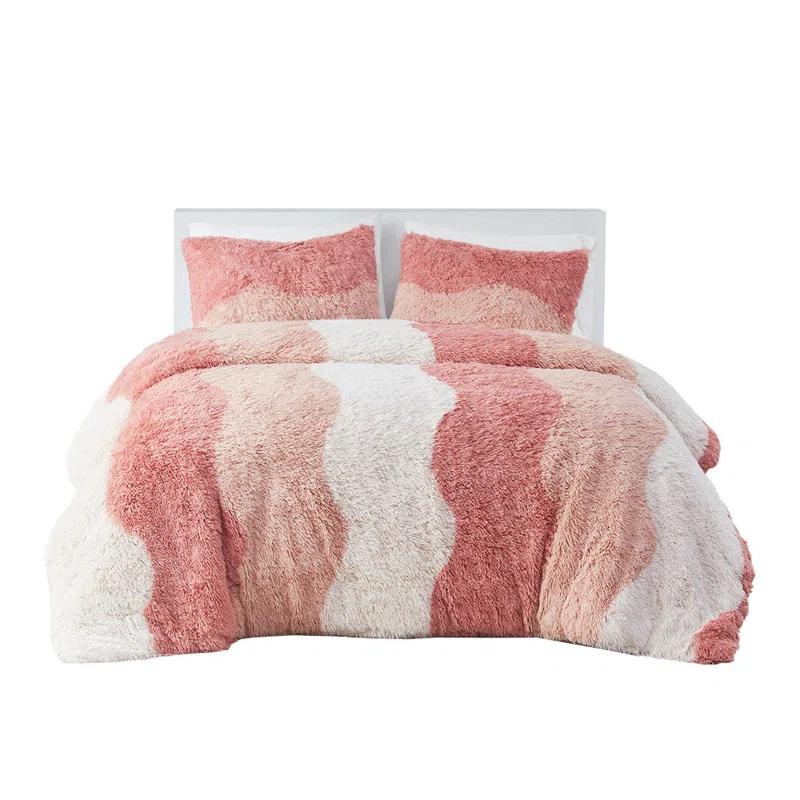 Intelligent Design Ombre Shaggy Faux Fur Comforter Set