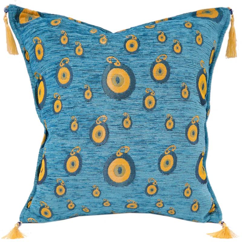 Southwestern Pillows Tassels Chenille Reversible Throw Pillow