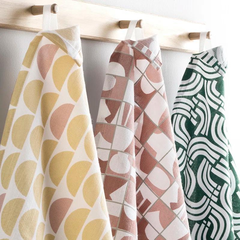 No. 918 Millennial Scandi Retro Geometric Kitchen Towel Set