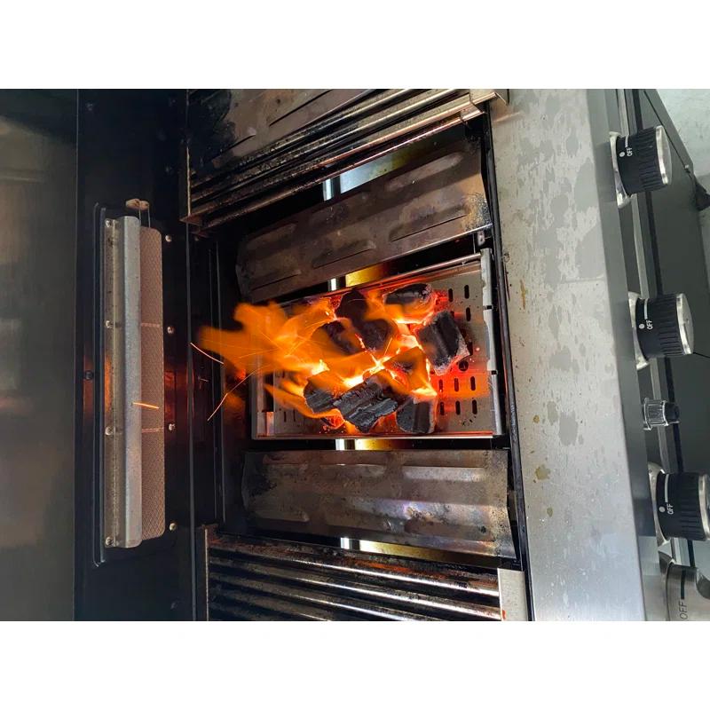 Prokan Prokan 6.83'' W x 14.7'' D Stainless Steel Charcoal Tray