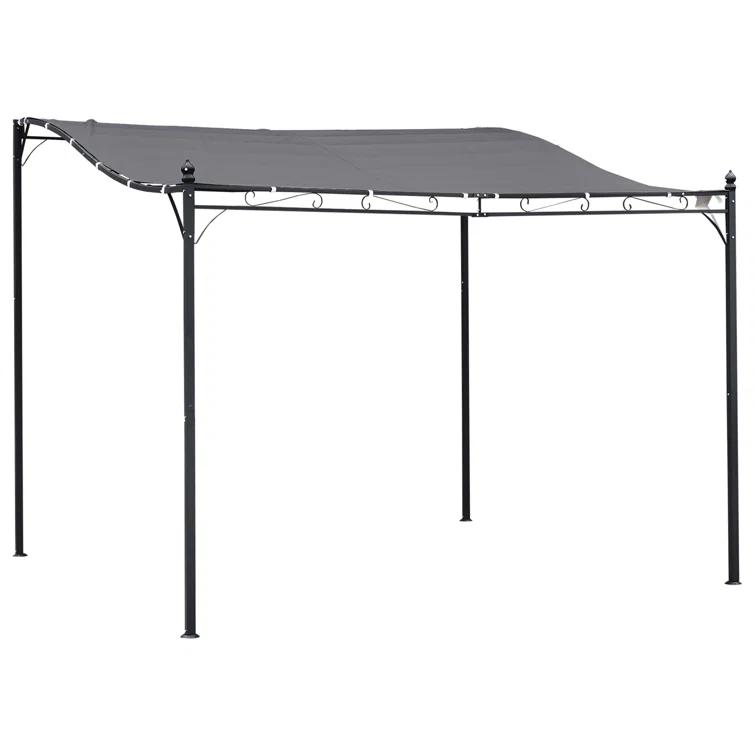 Outsunny Outsunny 10' x 10' Steel Outdoor Pergola Gazebo, Patio Canopy with Weather-Resistant Fabric and Drainage Holes