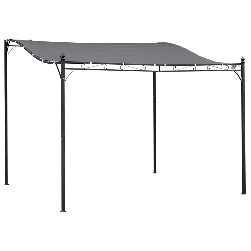 Outsunny Outsunny 10' x 10' Steel Outdoor Pergola Gazebo, Patio Canopy with Weather-Resistant Fabric and Drainage Holes