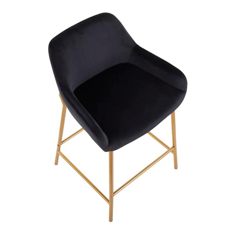 Willa Arlo™ Interiors Cassiopeia Upholstered Counter Stool with Metal Frame (Set of 2)