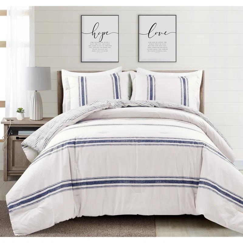 Farmhouse Standard Cotton Reversible Comforter Set