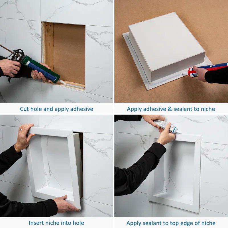 Palisade Palisade 17.5 in. x 15.5 in. Vinyl Waterproof Shower Niche Insert