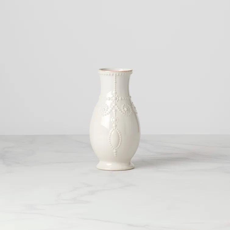 Lenox French Perle Giftware White 8" Fluted Vase