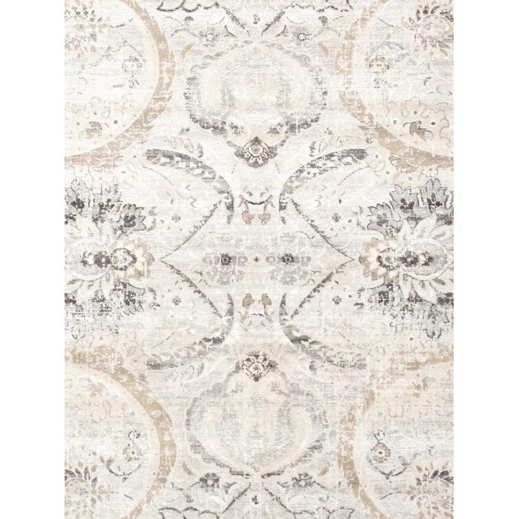 Pasargad Amadeus Power Loom Oriental Area Rug in Ivory/Gray