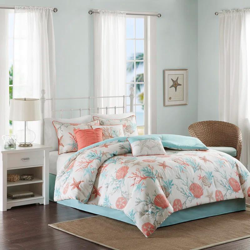 Madison Park Pebble Beach 7 Piece Cotton Sateen Comforter Set