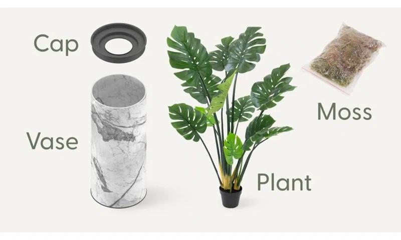SIGNLEADER Artificial Plant In Planter, Fake Areca Tropical Palm Plant Home Decoration (Plant Pot Plus Plant)