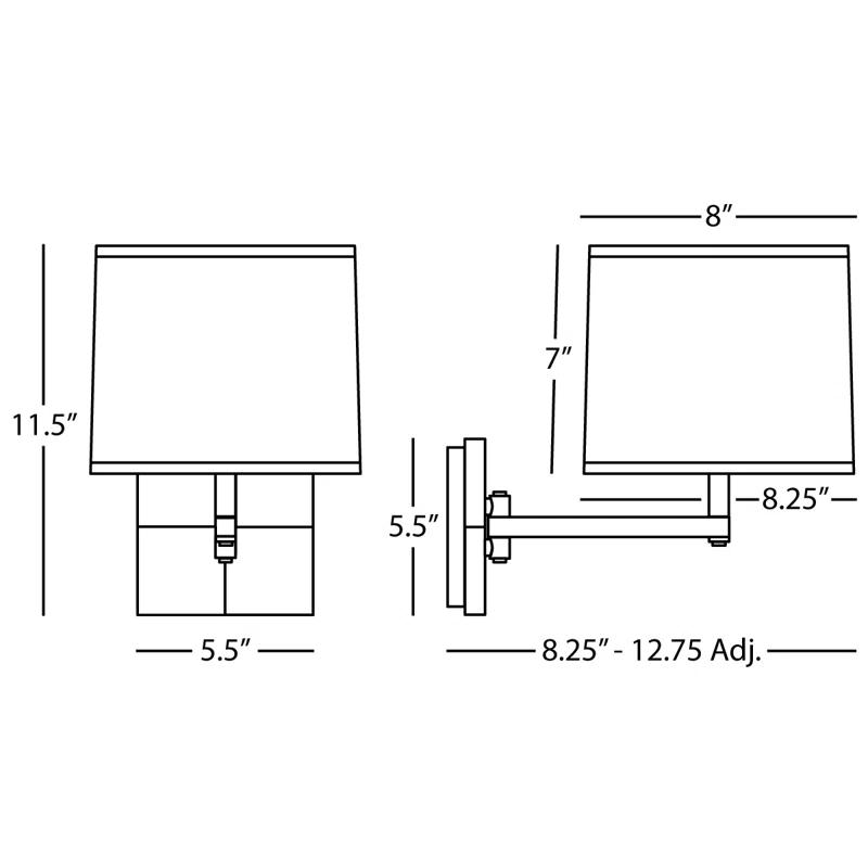 Robert Abbey Oliver Plug-in Swing Arm Sconce
